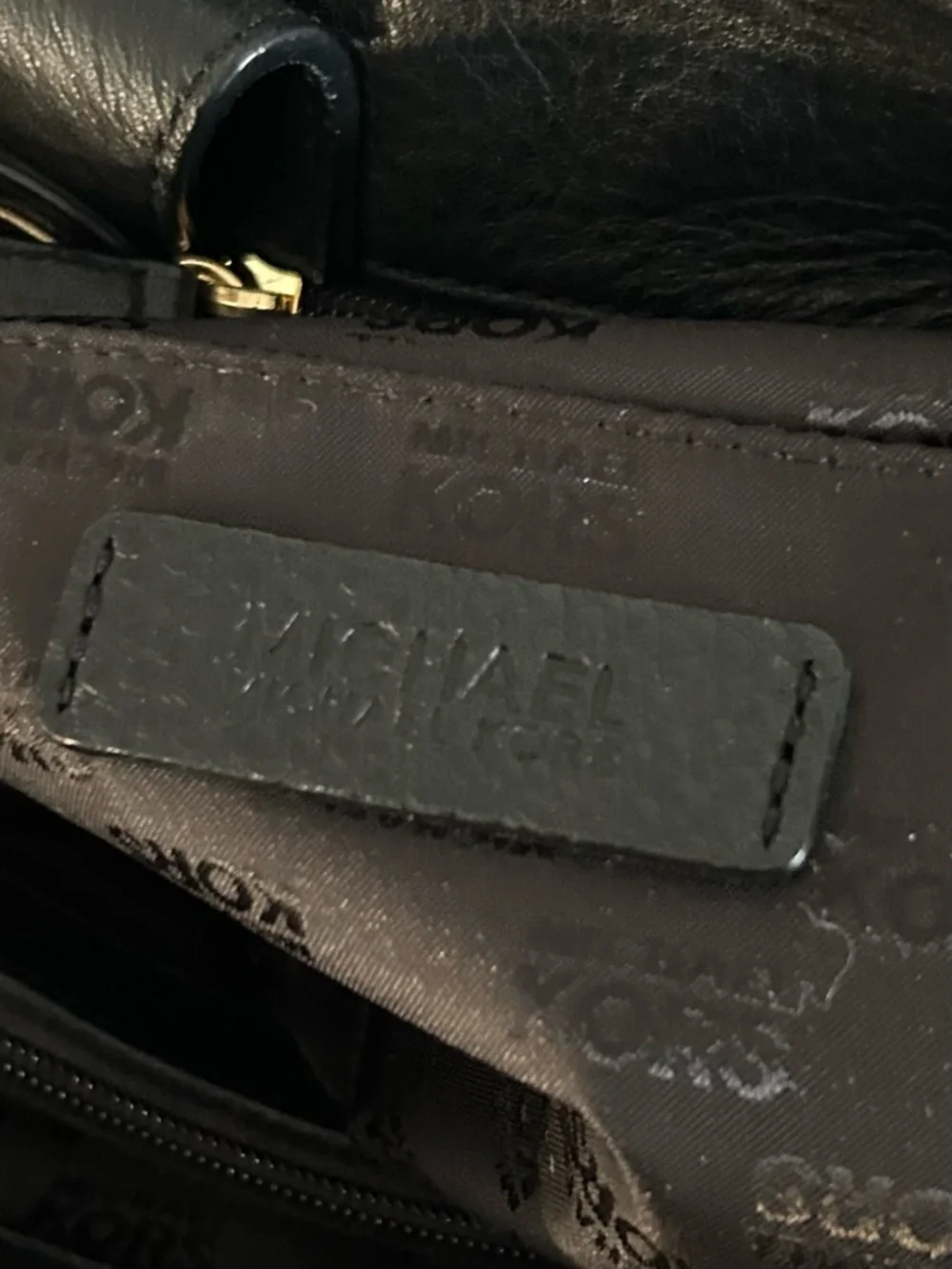 Michael Kors Black Leather Satchel Gold Hardware Shoulder Bag Crossbody - Picture 10 of 14